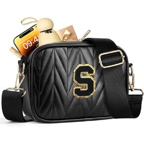 TOPEAST Small Leather Crossbody Bags for Women - Travel Essentials, Christmas Birthday Gifts Quilted Purses Shoulder Handbag