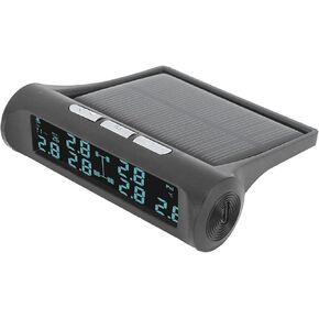 Solar Power Tire Pressure Monitoring System, 6 Wheels TPMS Pressure Sensor Monitor with LCD Display, 0-116psi, Real Time Tyre Pressure Detector for RV Truck SUVs