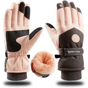 Winter Women Ski Gloves Windproof Thickened Winter Women Ski Gloves Windproof Thickened Keep Warm Gloves Ladies Skin-Friendly Outdoor Cycling Touchscreen fluyy Gloves
