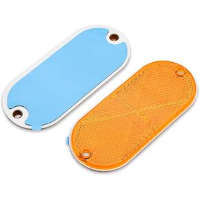 Oval Reflector Self Adhesive Stick on Screw on Trailer Driveway Mailbox (White)