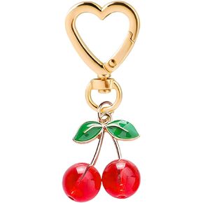 Agromusk Cute Cherry Keychain,Kawaii Cherry Bag Purse Charms for Women Car Keys Decor Gifts Stuff Accessories