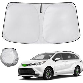 Windshield Sun Shade Foldable Sunshade Compatible for Toyo-ta Sienna 2021 2022 2023 2024 Mini Van,Front Window Car Sun Shields Heat Protection Visor Accessories for GMC