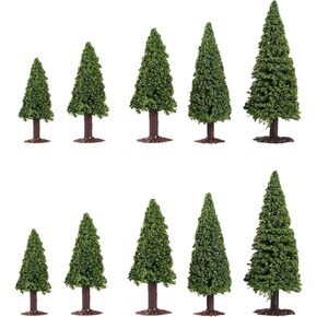 8pcs Egg-Shaped Tree Scenery Landscape Model Cedar Trees Train Scenery Landscape Pine Miniature Diorama Trees Mixed Model for Road Architecture Building DIY Decoration