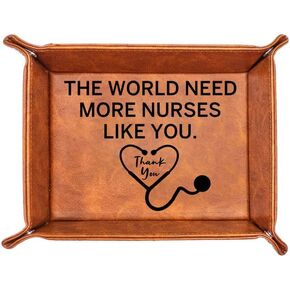 Police Gifts for Men - PU Leather Valet Tray Gift For Dad Fathers Day, Unique Birthday Gift For Officer Dad Husband From Son Daughter Wife, Funny Sheriff Dad Desk Organizer Decor Accessories