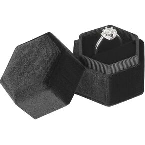 Velvet Wedding Ring Box 1 2 3 Slots, Ring Box Holder Storge Case for Wedding Day Engagement Proposal Ceremony (Pink, 1 SLOT)