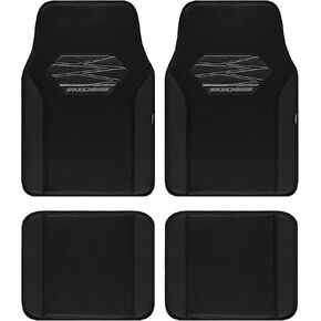 Skechers Car Floor Mats,Memory Foam Car Mats,Floor mats for Cars with Anti-Slip PVC Heel Pad,Universal Fit Automotive Floor mats for SUV,Vans,sedans, Trucks,Set of 4pcs,Blue