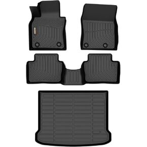 Binmotor-Floor Mats & Cargo Liner Set for Mazda 3 2019-2025(Only Hatchback), Floor Liners Cargo Mat Trunk Mat for Mazda 3, All Weather Car Floor Mat for Mazda 3 Accessories Rubber Mats