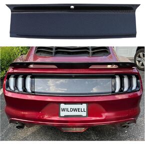 WildWell Rear Decklid Panel Trim for 2015-2023 Ford Mustang GT Rear Trunk Decklid Panel Boot Cover Glossy Black