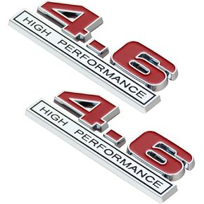 Pair Set 4.6 Liter High Performance Fender Emblem 3D Badge Decals Stickers Cars Trucks