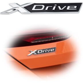 Set of 3D Emblem Grille Badge, ABS X-Drive Rear Emblem Badge Sticker Decal Replacement for XDrive Trunk Fender (Silver Black)(D4)