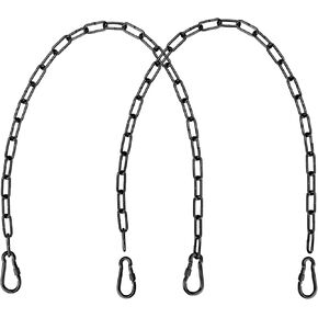 Swing Chains (2 Pack) 63 Inch Fully Plastic Coated with 4 Free Quick Links Anti-Rust Iron Link Chains for Playground Kids Tree Swing Seat Accessories Hammock Chair Hanging Kit