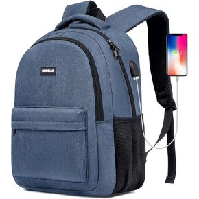 School Backpack for Teen Boys, Backpack for Men and Women 15.6 inch Laptop Backpack Large College Students Bookbag with USB Charging Port & Compartments, Black