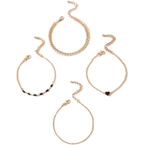 Dainty Gold Bracelets for Women, 14K Gold Jewelry Sets for Women Trendy Gold Bracelet Stackable, Waterproof Adjustable Cuban Link Paperclip Chain Dainty Necklace Pack Gifts for Women