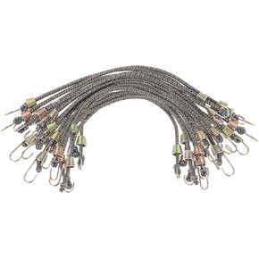 20 Pack 10 Inch Mini Adjustable Rubber Stretchy, Small Bungee Cords with Hooks, Heavy Duty Short Elastic Bungee Cord, Short Bungee Cords for Luggage, Roof Rack, Outdoor Tent