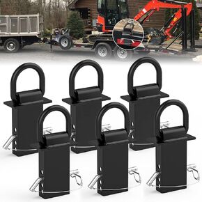 Stake Pocket Tie Down D Rings 6 PCS, Heavy Duty 5/8" Stake Pocket Tie Down D Rings for for Flatbed Cargo Trucks and Trailers, Adjustable Utility Trailer D Rings with Anti-Loss Pin, 18000 LBS Capacity