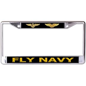 U.S. Navy Fly Navy Chrome License Plate Frame