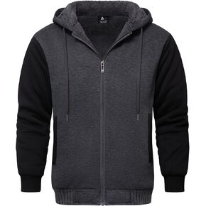 GEEK LIGHTING Hoodies for Men Heavyweight Fleece Sweatshirt - Full Zip Up Thick Sherpa Lined