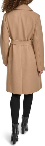 Kenneth Cole Women's Tweed Textured Asymmetrical Zip Belted Wool Coat with Zipper Trim in Saudi Arabia