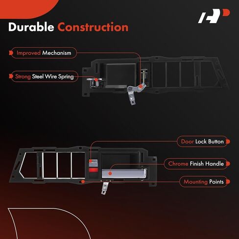 A-Premium - مقبض الباب الداخلي الأمامي الأيسر للسائق - متوافق مع موديلات Chevy & GMC - 1988 1989 1990 1991 1992 1993 1994 Blazer C1500 C2500 C3500 K1500 K2500 K3500 Suburban Yukon in Saudi Arabia