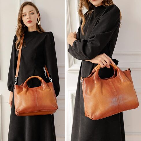 Iswee Genuine Leather Top Handle Purse Satchel Bag Designer Shoulder Bag Tote Ladies Crossbody Bag for Women in Kuwait
