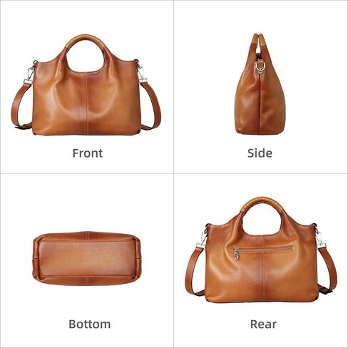 Iswee Genuine Leather Top Handle Purse Satchel Bag Designer Shoulder Bag Tote Ladies Crossbody Bag for Women in Kuwait