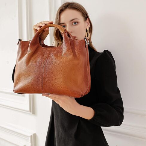 Iswee Genuine Leather Top Handle Purse Satchel Bag Designer Shoulder Bag Tote Ladies Crossbody Bag for Women in Kuwait