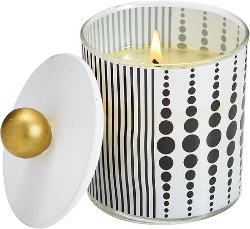 PartyLite White Clove Monochrome Jar Candle – Modern Black & White Design, Mandarin, Matcha, Shiso Leaf, White Clove, Amber & Hazelnut Wood Scent, 40-60 Hours Burn Time in Saudi Arabia