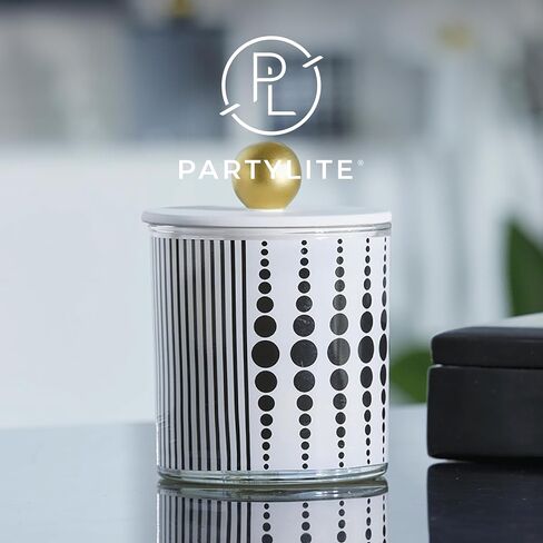 PartyLite White Clove Monochrome Jar Candle – Modern Black & White Design, Mandarin, Matcha, Shiso Leaf, White Clove, Amber & Hazelnut Wood Scent, 40-60 Hours Burn Time in Saudi Arabia