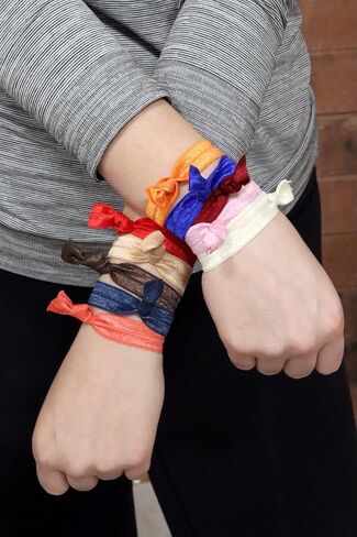 Kenz Laurenz Hair Ties No Crease Ribbon Elastics Ouchless Ponytail Holders Hair Bands 20 Blonde Ombre in Kuwait