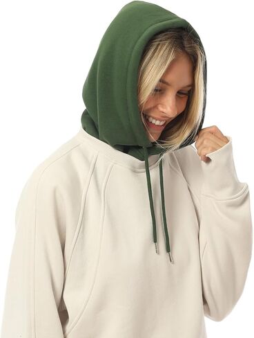 MixMatchy Women's Hooded Scarf Hat Balaclava Beanie Skull Cap with Drawstring Detachable Hood in Kuwait