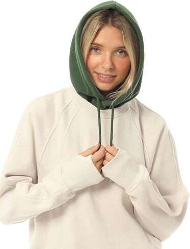 MixMatchy Women's Hooded Scarf Hat Balaclava Beanie Skull Cap with Drawstring Detachable Hood in Kuwait