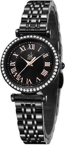 SHENGKE SK Fashion Crystal-Accented Watch for Women with Roman Numerals, Easy Read Dial Watch in Kuwait