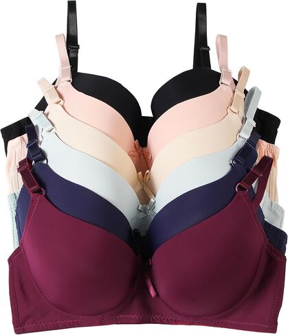 Viola's Secret 6 Pack of Color Print T-Shirt Bras B Cup C Cup and D Cup in Kuwait