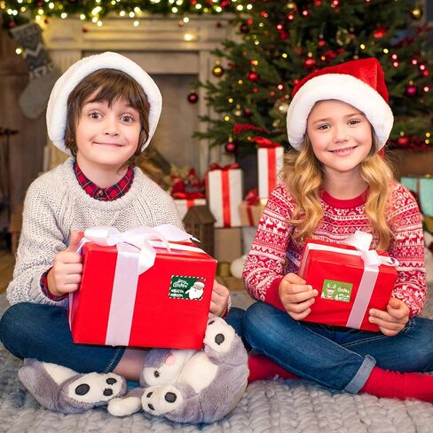 COCHIE Christmas Gift Tags Stickers, 96Pcs Christmas Gift Labels Stickers, Self-Adhesive Christmas Name Tags for Xmas Gifts Wrap Presents Boxes Decoration, 2 x 3 Inch, Natural Kraft Paper Stickers in Kuwait