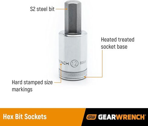 GEARWRENCH 1/2" Drive Hex Bit Socket, 19mm - 80664 in Kuwait