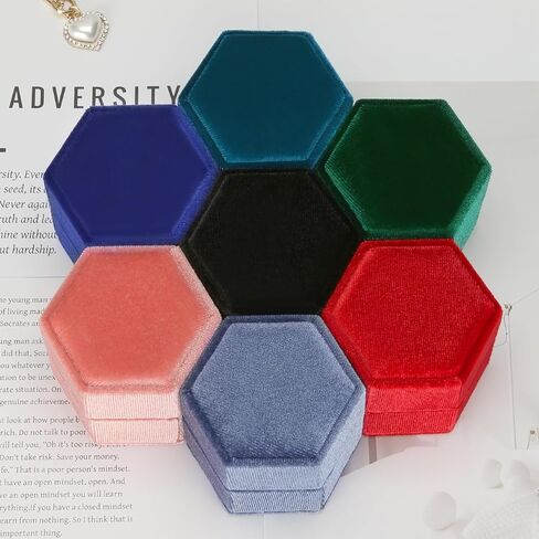 Velvet Wedding Ring Box 1 2 3 Slots, Ring Box Holder Storge Case for Wedding Day Engagement Proposal Ceremony (Pink, 1 SLOT) in Kuwait