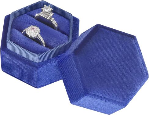 Velvet Wedding Ring Box 1 2 3 Slots, Ring Box Holder Storge Case for Wedding Day Engagement Proposal Ceremony (Pink, 1 SLOT) in Kuwait