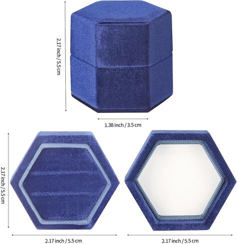 Velvet Wedding Ring Box 1 2 3 Slots, Ring Box Holder Storge Case for Wedding Day Engagement Proposal Ceremony (Pink, 1 SLOT) in Kuwait