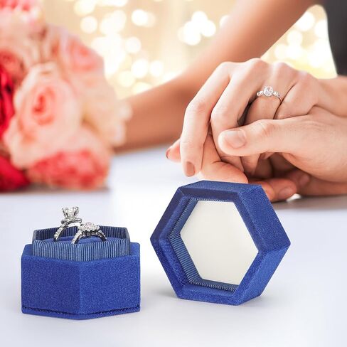 Velvet Wedding Ring Box 1 2 3 Slots, Ring Box Holder Storge Case for Wedding Day Engagement Proposal Ceremony (Pink, 1 SLOT) in Kuwait