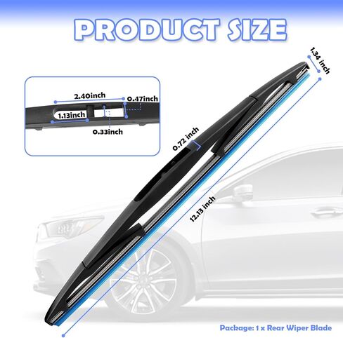 12 Inch Rear Wiper Blade Replacement,High Performance Rear Windshield Wiper Blade for Optimal Visibility,Durable Back Windshield Wiper Car Accessories Compatible with Honda Suzuki (12 inch) in Saudi Arabia