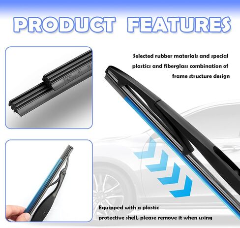 12 Inch Rear Wiper Blade Replacement,High Performance Rear Windshield Wiper Blade for Optimal Visibility,Durable Back Windshield Wiper Car Accessories Compatible with Honda Suzuki (12 inch) in Saudi Arabia