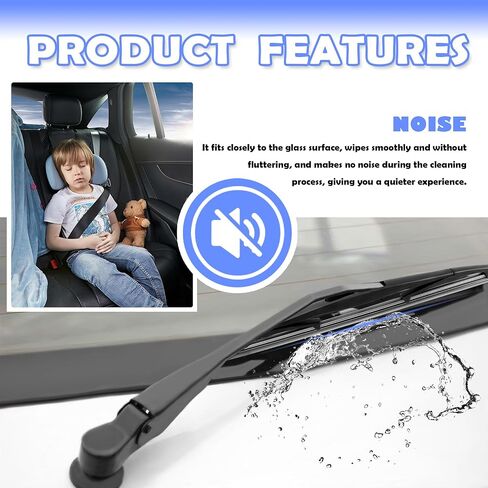 12 Inch Rear Wiper Blade Replacement,High Performance Rear Windshield Wiper Blade for Optimal Visibility,Durable Back Windshield Wiper Car Accessories Compatible with Honda Suzuki (12 inch) in Saudi Arabia