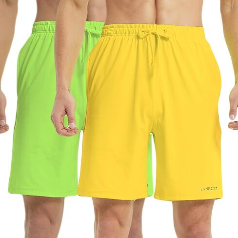 ZONBAILON Mens Athletic Shorts with Pockets, Workout Shorts Elastic Waistband Running Shorts in Saudi Arabia