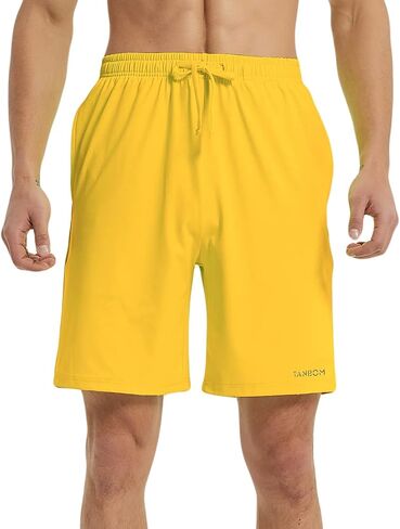 ZONBAILON Mens Athletic Shorts with Pockets, Workout Shorts Elastic Waistband Running Shorts in Saudi Arabia
