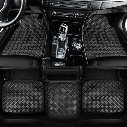 Auto Newer Waterproof Faux Leather Car Floor Mat Full Set,Durable All-Weather Mats,Car Carpet Mats with Anti-Slip Backing,Car Protector Mat,Universal Fit for Most Sedan, SUV, Truck (Black,5PCS) in Saudi Arabia