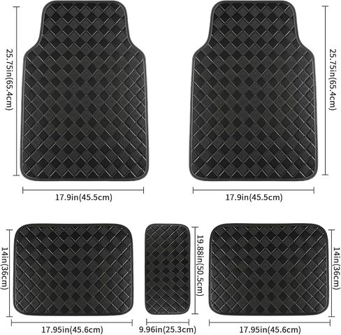 Auto Newer Waterproof Faux Leather Car Floor Mat Full Set,Durable All-Weather Mats,Car Carpet Mats with Anti-Slip Backing,Car Protector Mat,Universal Fit for Most Sedan, SUV, Truck (Black,5PCS) in Saudi Arabia