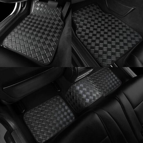 Auto Newer Waterproof Faux Leather Car Floor Mat Full Set,Durable All-Weather Mats,Car Carpet Mats with Anti-Slip Backing,Car Protector Mat,Universal Fit for Most Sedan, SUV, Truck (Black,5PCS) in Saudi Arabia