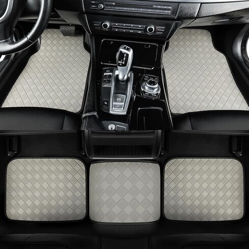 Auto Newer Waterproof Faux Leather Car Floor Mat Full Set,Durable All-Weather Mats,Car Carpet Mats with Anti-Slip Backing,Car Protector Mat,Universal Fit for Most Sedan, SUV, Truck (Black,5PCS) in Saudi Arabia