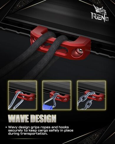 RENO Tie Down Anchors, Bed Rail Cleats for Utili-Track Bed Rail System Compatible with 2005-2024 Frontier / 2004-2024 Titan, Replaces OEM 999T7-ZV00A (Red,2PCS) in Saudi Arabia
