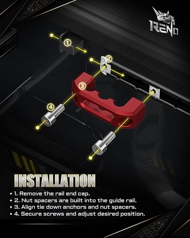 RENO Tie Down Anchors, Bed Rail Cleats for Utili-Track Bed Rail System Compatible with 2005-2024 Frontier / 2004-2024 Titan, Replaces OEM 999T7-ZV00A (Red,2PCS) in Saudi Arabia